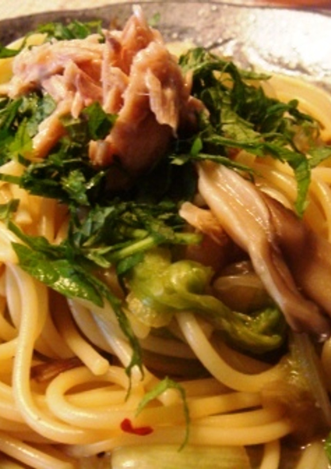 マイタケとレタスの和風パスタ-レシピのメイン写真