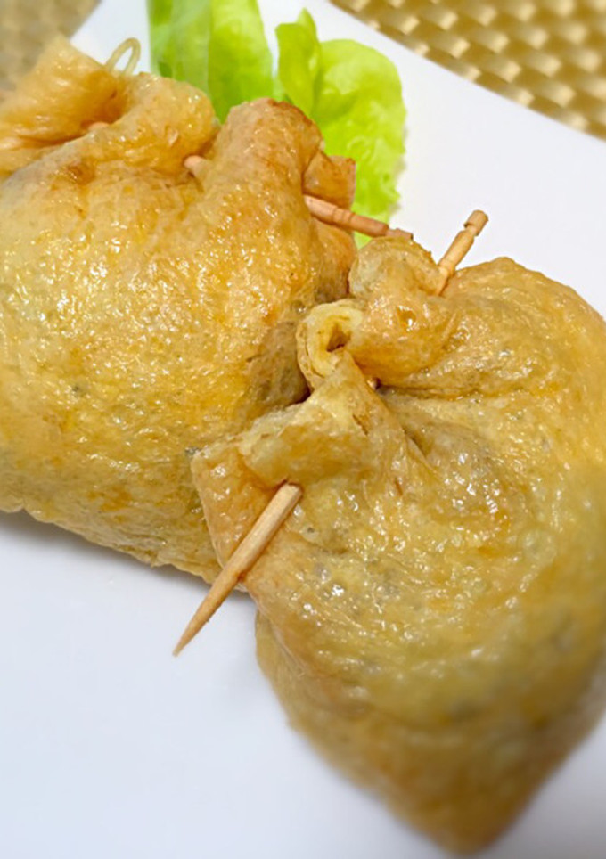 激ウマ、油揚げの五目巾着焼き(春巻風)-レシピのメイン写真