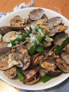 今が旬のアスパラと新玉葱とアサリの酒蒸し-レシピのメイン写真
