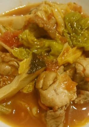 鶏と春キャベツのトマト煮-レシピのメイン写真