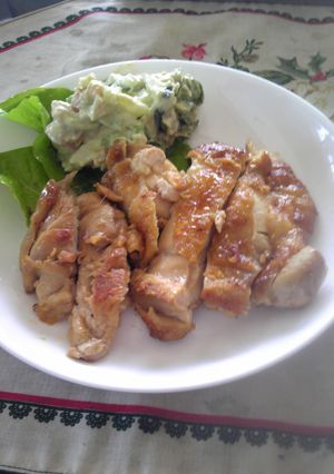鶏の塩レモン照り焼きサラダを添えて-レシピのメイン写真