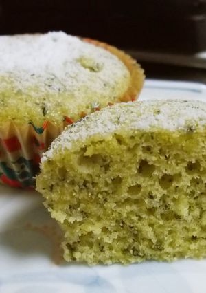 緑茶葉で♡和風カップケーキ-レシピのメイン写真
