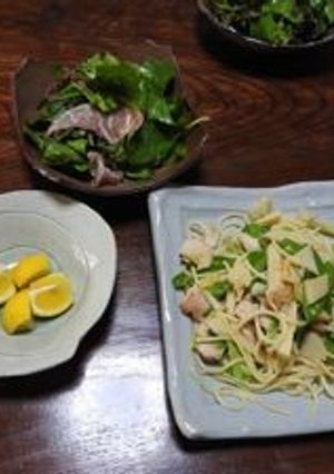 塩麹チキンで春のパスタ-レシピのメイン写真