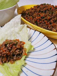 ひき肉の甘辛炒めのレタス包み-レシピのメイン写真
