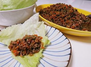 ひき肉の甘辛炒めのレタス包み-レシピのメイン写真