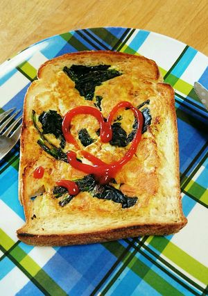 ほうれん草とツナと玉子とチーズと食パンと-レシピのメイン写真