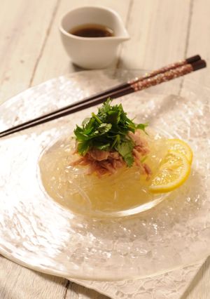 ところてんのパクチートッピング-レシピのメイン写真