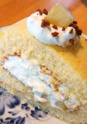 りんごのキャラメリゼのロールケーキ-レシピのメイン写真