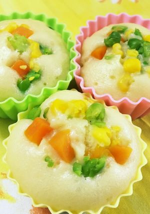 蒸しパン✩ミックスベジタブルと粉ミルク-レシピのメイン写真