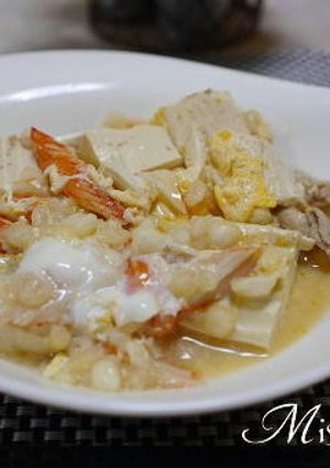 豆腐とカニカマと豚肉の卵とじ-レシピのメイン写真