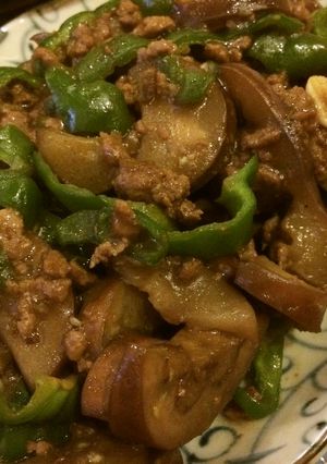 牛ひき肉となすとピーマンの炒め物-レシピのメイン写真
