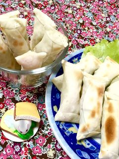 ハム・チーズ・キャベツの餃子の皮巻き♬-レシピのメイン写真