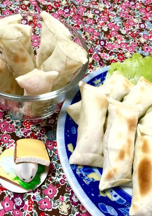 ハム・チーズ・キャベツの餃子の皮巻き♬-レシピのメイン写真