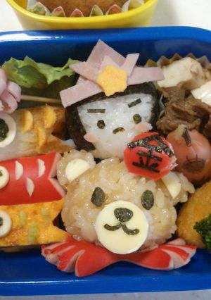 子どもの日のキャラ弁☆熊に乗った金太郎-レシピのメイン写真