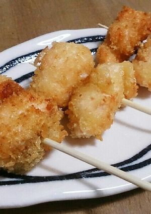 卵不要、ビニール袋とマヨ衣で簡単鮭串カツ-レシピのメイン写真