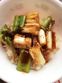 ねぎしかないときに!ねぎの照り焼き丼-レシピのメイン写真