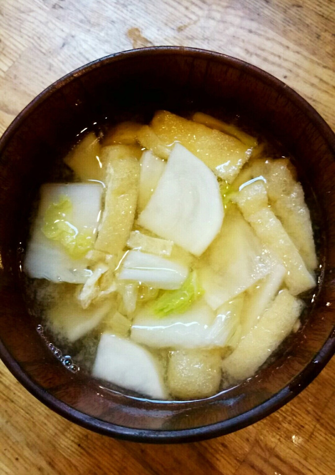 カブと白菜と油揚げの味噌汁-レシピのメイン写真