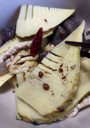 筍と鶏挽き肉、凍みコンニャク煮-レシピのメイン写真