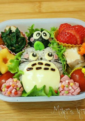 となりのトトロ＆まっくろくろすけ弁当♪-レシピのメイン写真