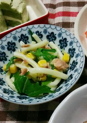 水菜とマカロニ☆あっさりツナサラダ☆-レシピのメイン写真