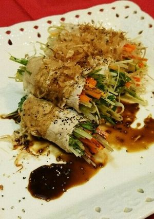 野菜たっぷり豚しゃぶ風ロール-レシピのメイン写真