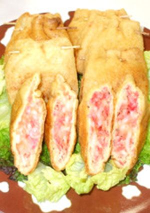 山芋・小海老・卵の油揚げを衣にした揚げ物-レシピのメイン写真