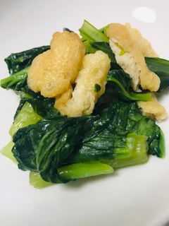 簡単!チンゲンサイと油揚げの炒め煮-レシピのメイン写真