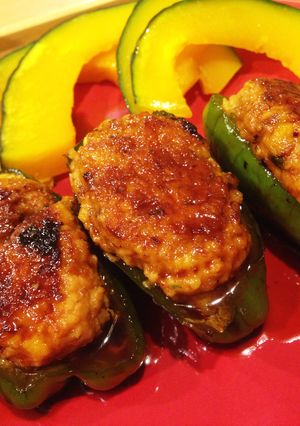 ピーマンの鶏肉詰め 照り焼き風-レシピのメイン写真