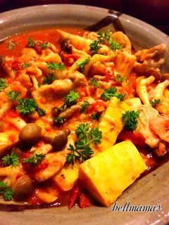 簡単!豚肉と筍、しめじのトマト煮込み-レシピのメイン写真