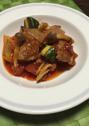 ひき肉ブロックのラタトゥイユ風煮-レシピのメイン写真
