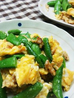 絹さやと挽き肉の玉子炒め✴-レシピのメイン写真