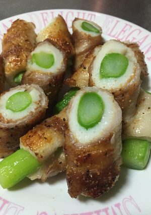 ちくわでカサ増し！！アスパラの肉巻き♪-レシピのメイン写真