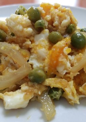 新玉*卵*えんどう豆de焼肉のタレ炒め-レシピのメイン写真