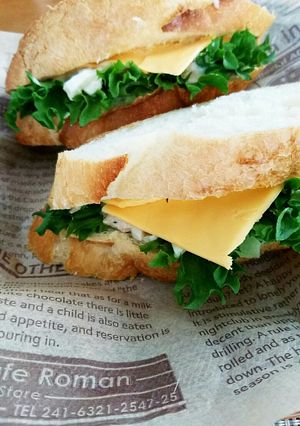 ツナとレンコン、チェダーチーズのサンド-レシピのメイン写真