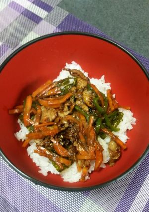 電子レンジで作る回鍋肉丼-レシピのメイン写真