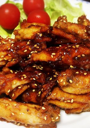 簡単ジンギスカンのタレ手羽中テリテリ焼き-レシピのメイン写真