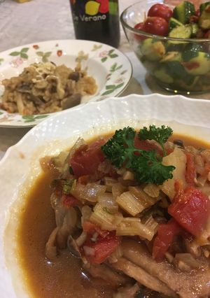 野菜たっぷりポルチーニ鶏肉トマト煮込み-レシピのメイン写真