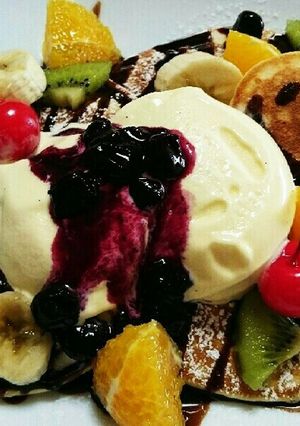 親子でニコニコ☺︎︎デコ♪パンケーキ-レシピのメイン写真