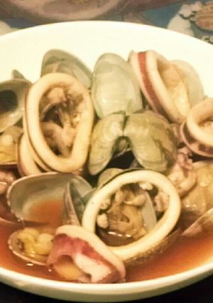 アサリとイカリングの酒蒸し♪-レシピのメイン写真