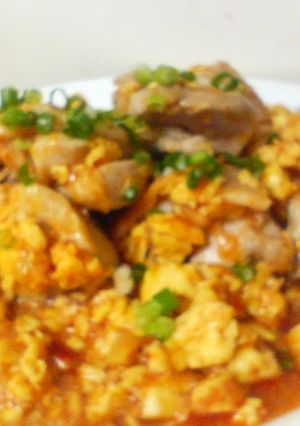 鶏肉と炒り卵のチリソース煮込み-レシピのメイン写真
