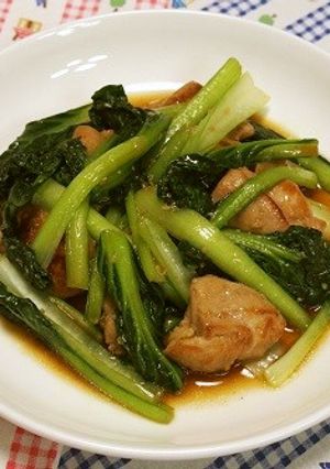 鶏とタアサイの醤油麹炒め-レシピのメイン写真