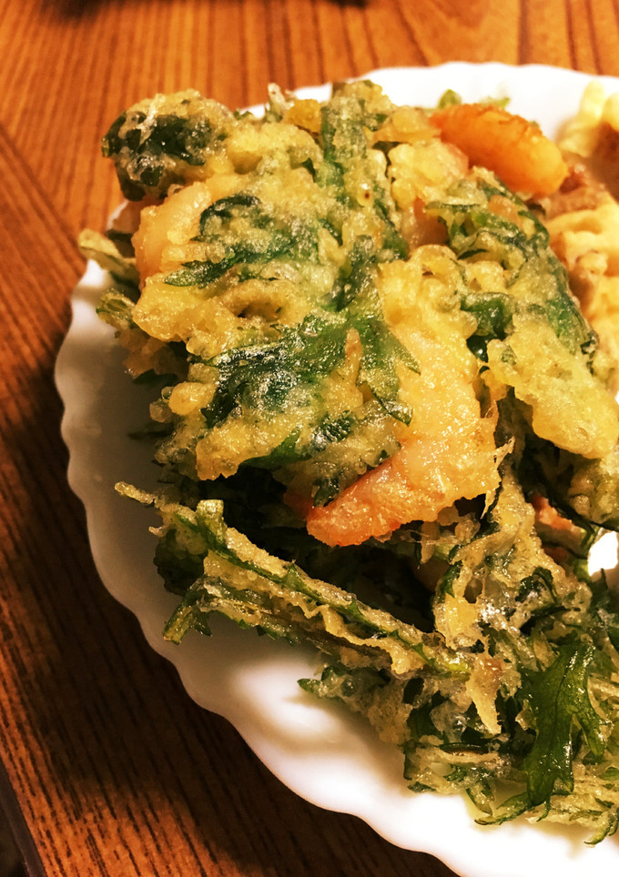 むき海老と春菊のかき揚げ-レシピのメイン写真