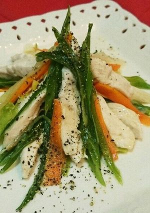 鶏ささみとネギのレンチンッ-レシピのメイン写真