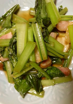 にんにくと小松菜の醤油炒め-レシピのメイン写真