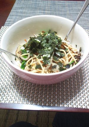 ガッツリ食べたい！ジャコと塩昆布パスタ-レシピのメイン写真