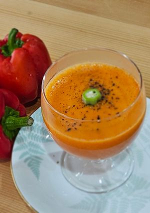 赤パプリカの重ね煮豆乳ポタージュ-レシピのメイン写真