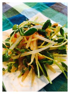 豆苗とモヤシのキムチ中華風ナムル-レシピのメイン写真