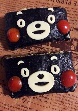 くまモン 頑張れ❣️ おにぎらず-レシピのメイン写真