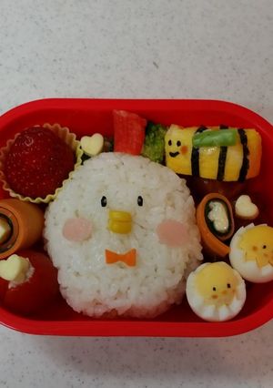 キャラ弁ーにわとりとひよこ♪-レシピのメイン写真