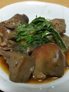 お酒が進む♪蒟蒻と鶏レバーの煮込み-レシピのメイン写真